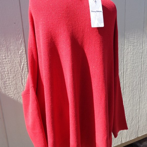 NWT Tommy Bahama OVERSIZED Red Sparkle Poncho Boxy Zip Sweater $118 Plus… - Picture 8 of 11